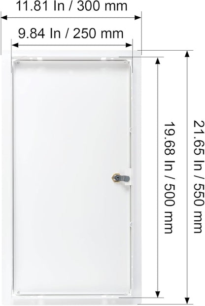 10" x 20" Lockable White Metal Access Panel. Service Shaft Door Panel - Image 5