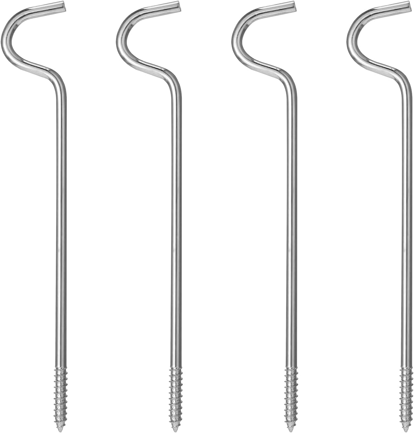 4 Pcs Curtain Rod Support, Single Curtain Rod Bracket Metal Center Hook Hanger without Screws