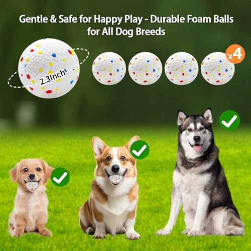automatic dog ball launcher, auto/manual paw-activated dog ball showing dimensions