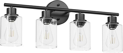 Guliaofo 4-Light Black Bathroom Light Fixtures, E26 Modern Vanity Lights - Image 6