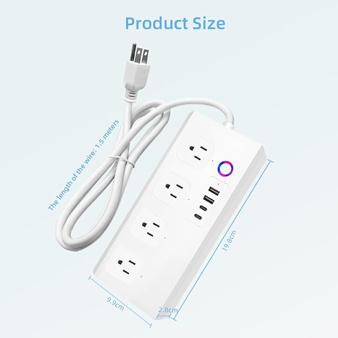 UseeLink Smart Power Strip, WiFi Flat Plug Strip - Image 6