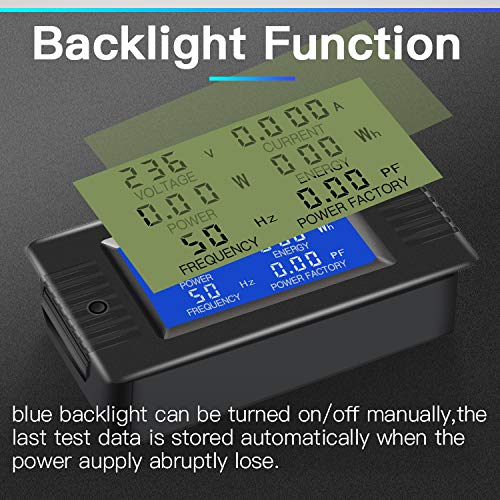 2 Pieces AC Current Voltage Amperage Power Energy Panel Meter LCD Digital - Image 4