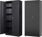 Metal Storage Cabinet-72” Black Tall Steel File Cabinets by Fesbos