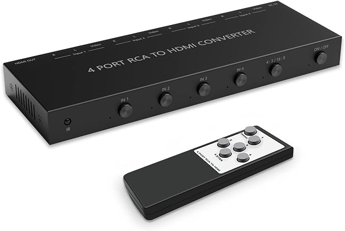 4 Port RCA to HDMI Converter 1080P/720P RCA Composite CVBS AV Switch to HDMI - Image 3