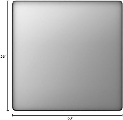 LOAAO 38x38 Inch Black Metal Framed Bathroom Mirror - Image 8