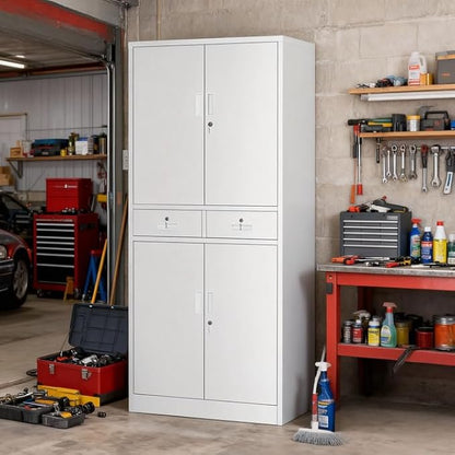Metal Storage Cabinet with 2 Drawers 71" H - Image 9