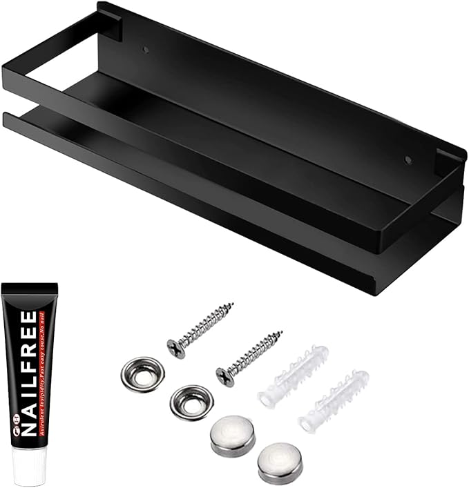Rustproof Metal Storage Floating Shelves Wall Mounted Rectangular Shelf by GEINIFAFA