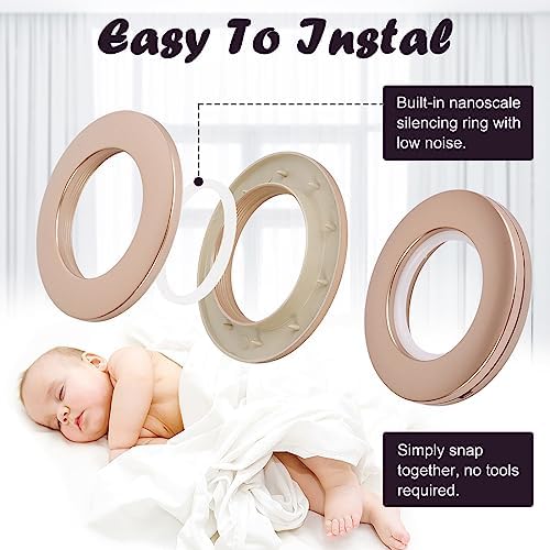 32PCS Bronze Roman Shade Rings 40mm - Rich Espresso Finish for Traditional Homes (1-9/16"), Heavy Duty Quiet Glide Grommets