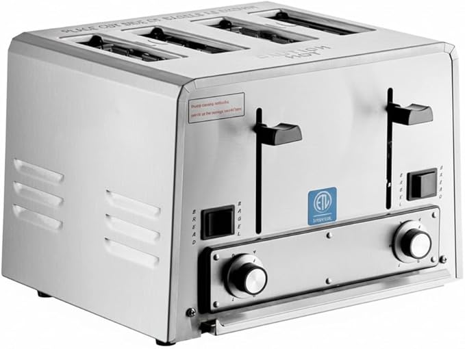 Commercial Pop-Up Toaster, Stainless Steel, Medium-Duty, 2700W by GLOWNARY