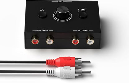 Dingsun Bi-Directional 2-Way RCA Stereo Audio Switch Audio Signal Source by Dingsun