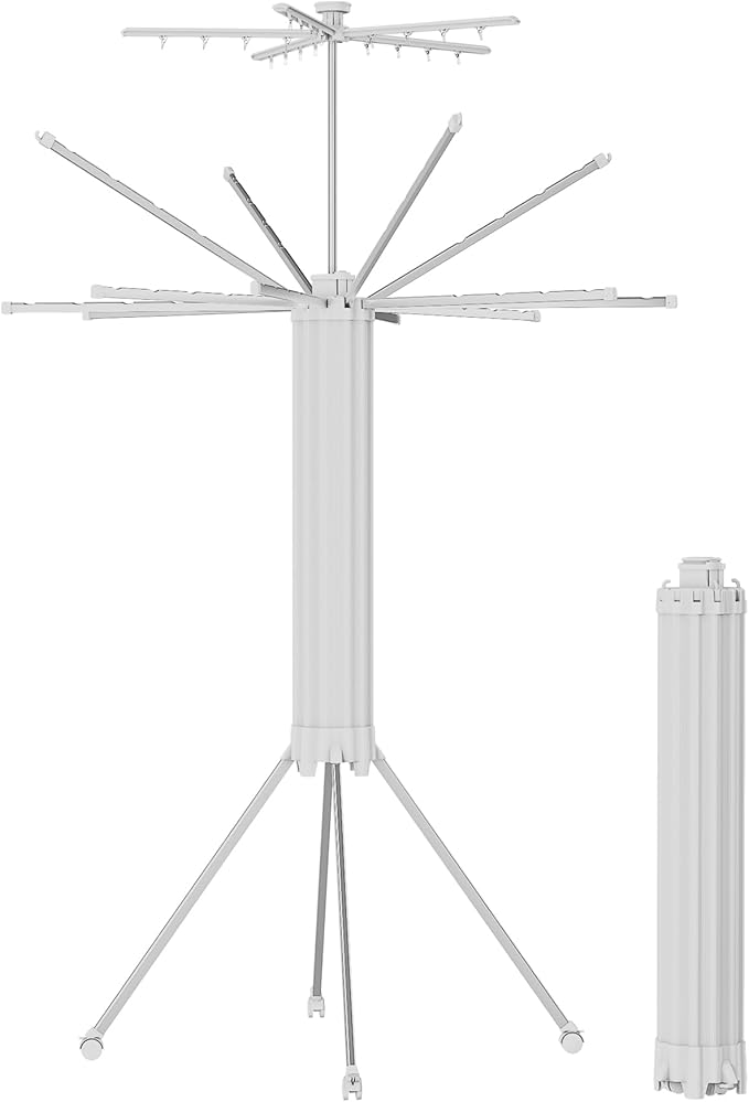 JOOM 4 Legs Double Layer Clothes Drying Rack, Garment Rack Portable and by JOOM