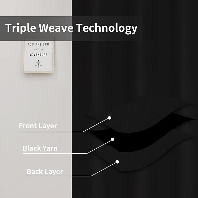 Easy-Going Blackout Curtains for Bedroom, Solid Thermal Insulated Grommet and - Image 3