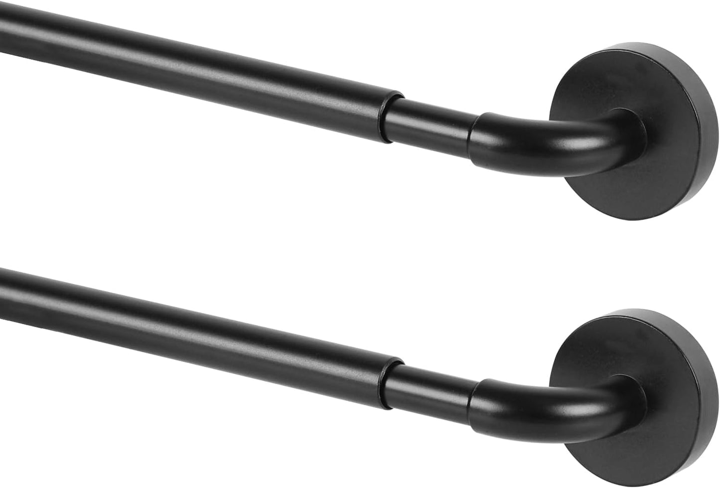 TYRON 2 Pack Magnetic Curtain Rod for Metal Doors Adjustable 18-30”, Black | 3/8 in. Diameter, Magnetic Rod No Drill, Strong Magnet Grip, Fit for Metal French Door, Dorm, Classroom Whiteboard, Renter
