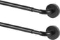 TYRON 2 Pack Magnetic Curtain Rod for Metal Doors Adjustable 18-30”, Black | 3/8 in. Diameter, Magnetic Rod No Drill, Strong Magnet Grip, Fit for Metal French Door, Dorm, Classroom Whiteboard, Renter