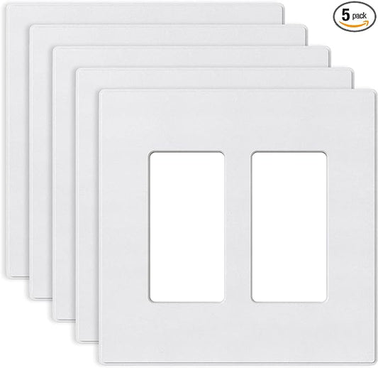 ELEGRP 2-Gang Screwless Decorative Wall Plates, Mid-Size 4.88" height x 4.94" by ELEGRP%7CELEGROUP