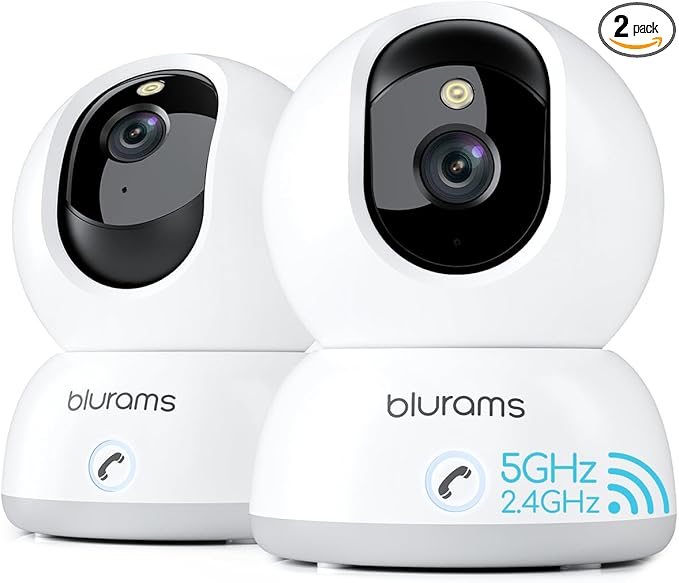 blurams 5G Indoor Camera, 2K Nanny Cam, 360° PTZ Pet Camera by Blurams