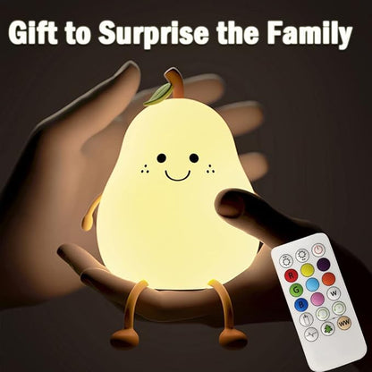 Cute Pear Night Light for Kids, Silicone Fruit Pear Cute Lamp - Image 7