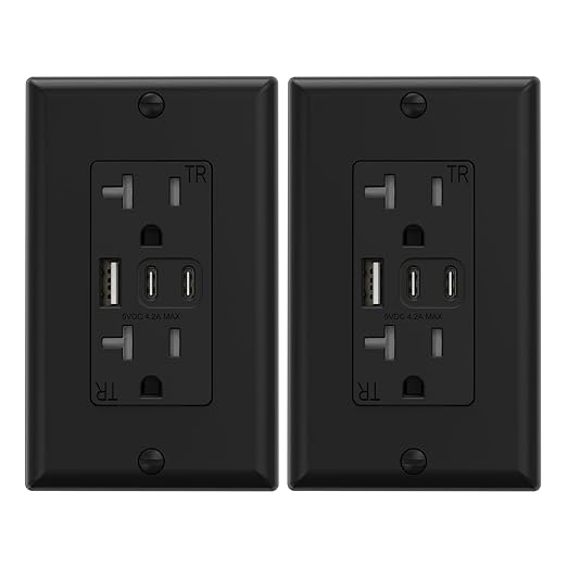ELEGRP USB Outlets, 20 Amp Wall Outlet by ELEGRP%7CELEGROUP