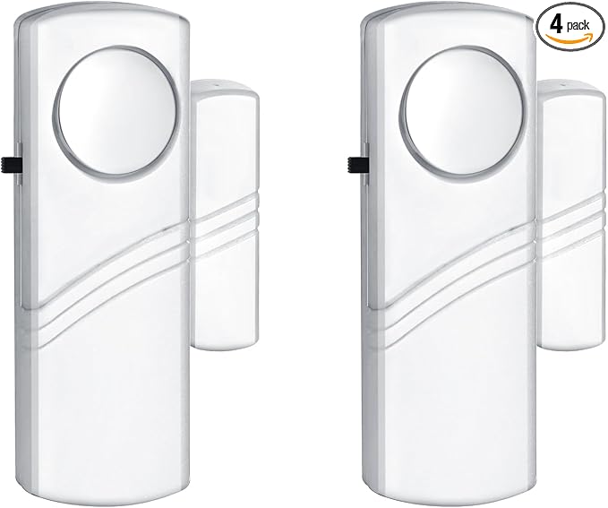 Security Door Window Alarm, 90DB Wireless Sensor Door Window Burglar Alarm by PLOJOP