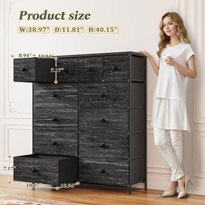 romorgniz dresser for bedroom, tall vertical storage cabinet,12, side view