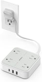 TESSAN Short Extension Cord, 1 Ft Ring Pull Surge Protector Power Strip by TESSAN