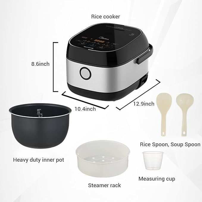 Midea 3L Rice Cooker with Steamer Basket, 6-Cup Uncooked Capacity, Induction - Image 7