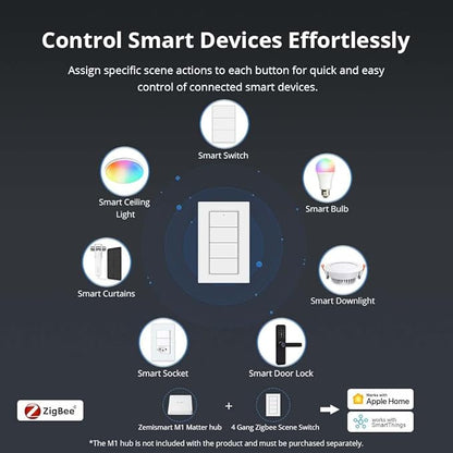 Wireless Zigbee Smart Button, 4-Way Remote Control Button Switch - Image 2