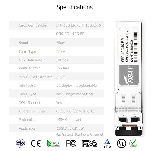 OPSTRAN 10GBASE-ER SFP+ Optical Transceiver Module Compatible - Image 2
