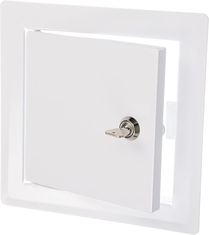 6" x 6" Lockable White Metal Access Panel. Service Shaft Door Panel by Unknown
