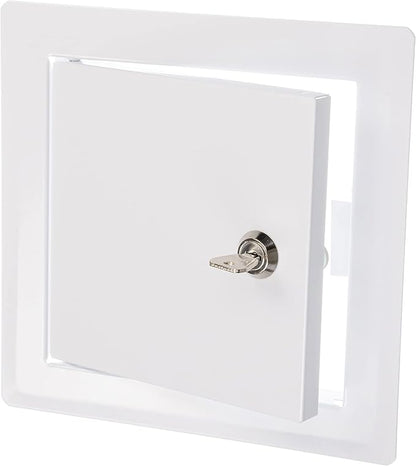 6" x 6" Lockable White Metal Access Panel. Service Shaft Door Panel by Unknown