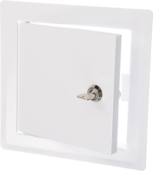 6" x 6" Lockable White Metal Access Panel. Service Shaft Door Panel by Unknown