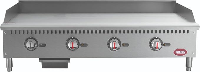 Kratos 48" Wide Commercial Restaurant Gas Countertop Griddle, Thermostatic - Image 2