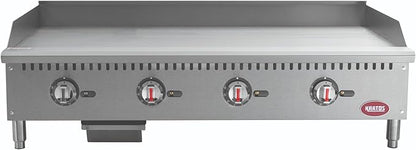 Kratos 48" Wide Commercial Restaurant Gas Countertop Griddle, Thermostatic - Image 2