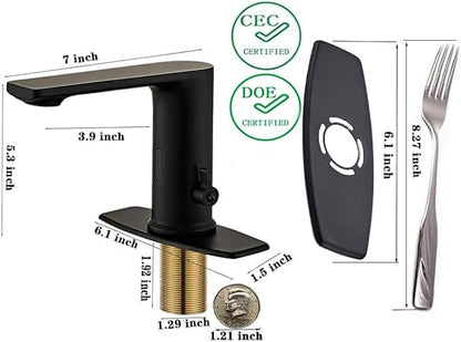 Tool-Free WaterSense Touchless Bathroom Brass Faucet, Automatic Sensor Faucet - Image 2
