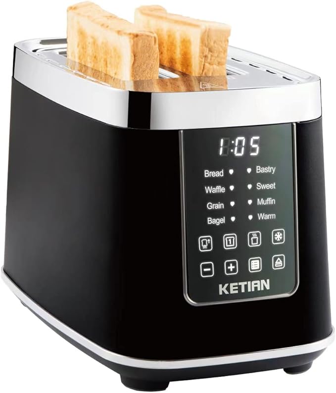Smart Toaster Touchscreen, KETIAN Automatic Electric Digital Toaster 2 Slice by KETIAN
