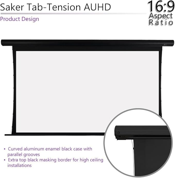 Elite Screens Saker Tab-Tension AcousticProUHD RC1 Kit, 120-INCH 20" Drop - Image 4