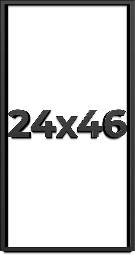 24x46 Shadow Box Frame Black | 1 Inch Deep Solid Wood Shadowbox Display Frame | - Image 4