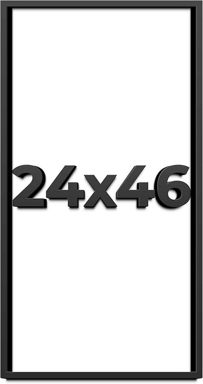 24x46 Shadow Box Frame Black | 1 Inch Deep Solid Wood Shadowbox Display Frame | - Image 4
