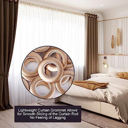 32PCS Bronze Roman Shade Rings 40mm - Rich Espresso Finish for Traditional Homes (1-9/16"), Heavy Duty Quiet Glide Grommets