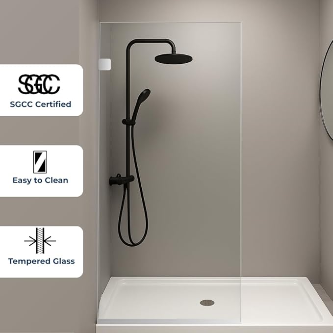 Custom Cut to Size 3/8" Shower Glass Panel - Image 3