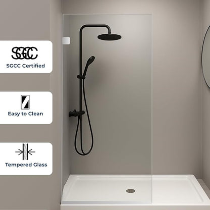Custom Cut to Size 3/8" Shower Glass Panel - Image 3