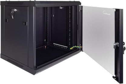 NavePoint 9U Server Cabinet Wall Mount Rack Enclosure Includes 2 Fans, Locking - Image 4