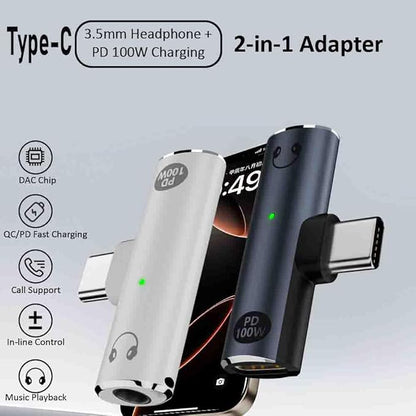 Mizi 2025 Upgraded USB-C to 3.5mm Headphone & Charger Adapter – 2-in-1 Type-C - Image 3