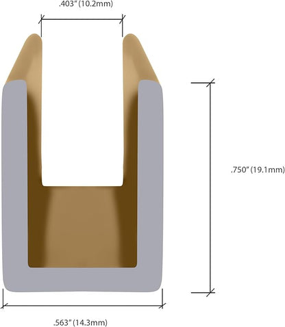 Brixwell SDCD38SB-CCP18 Satin Brass 3/8" Fixed Panel Shower Door Deep U-Channel - Image 3