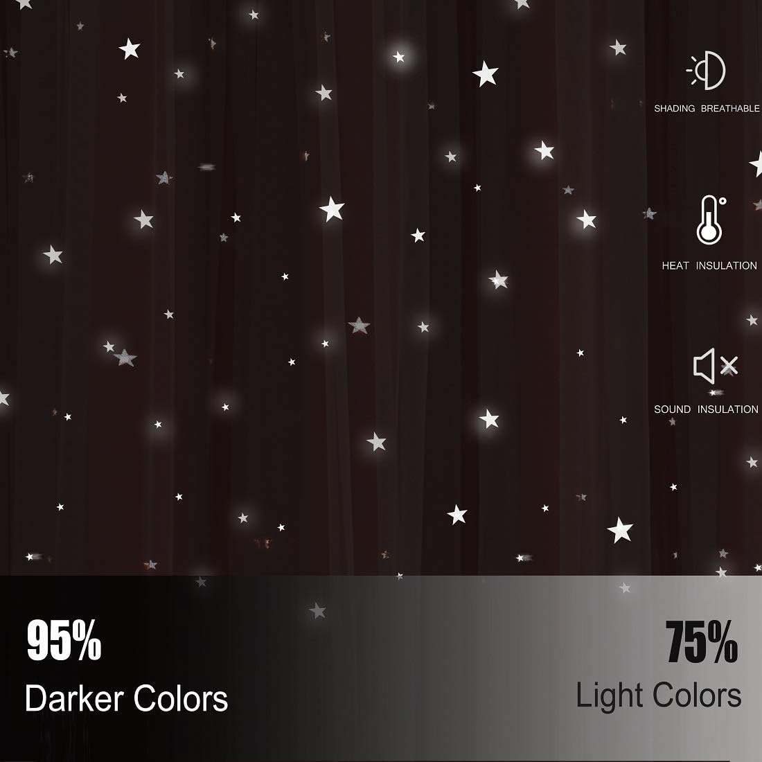 UNISTAR 2 Panels Stars Blackout Curtains for Bedroom Girls Kids Baby Window Decoration Double Layer Star Cut Out Aesthetic Living Room Decor Wall Home Curtain,W52 x L63 Inches,Pink