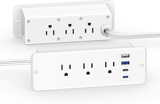 CCCEI 6 Outlets Dual Side Recessed Power Strip by CCCEI