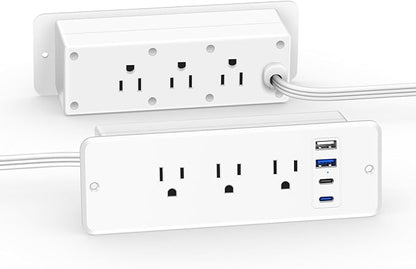 CCCEI 6 Outlets Dual Side Recessed Power Strip by CCCEI