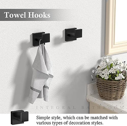 5-pieces matte black bathroom accessories set 23.6 inch, package contents