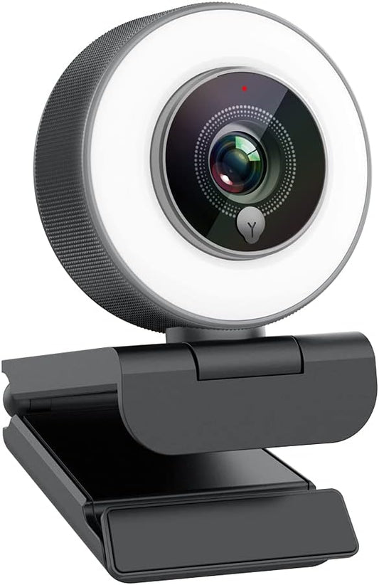 Angetube Streaming 1080P HD Webcam Built in Adjustable Ring Light and Mic. by Angetube