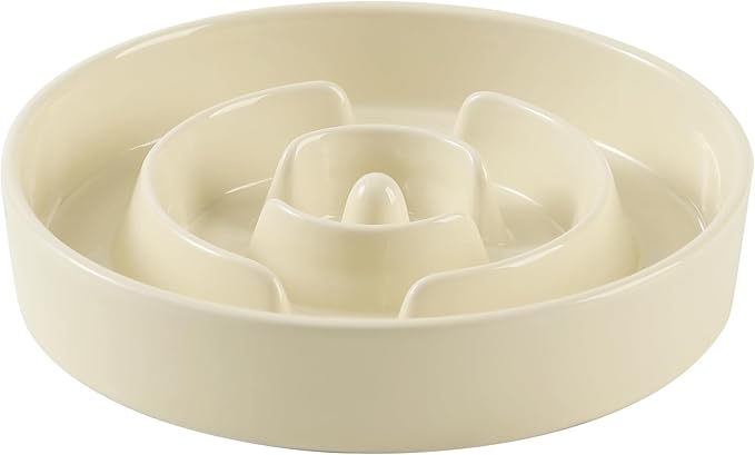 Ceramic 3.2 Cup Slow Feeder Dog Bowl by Havniva